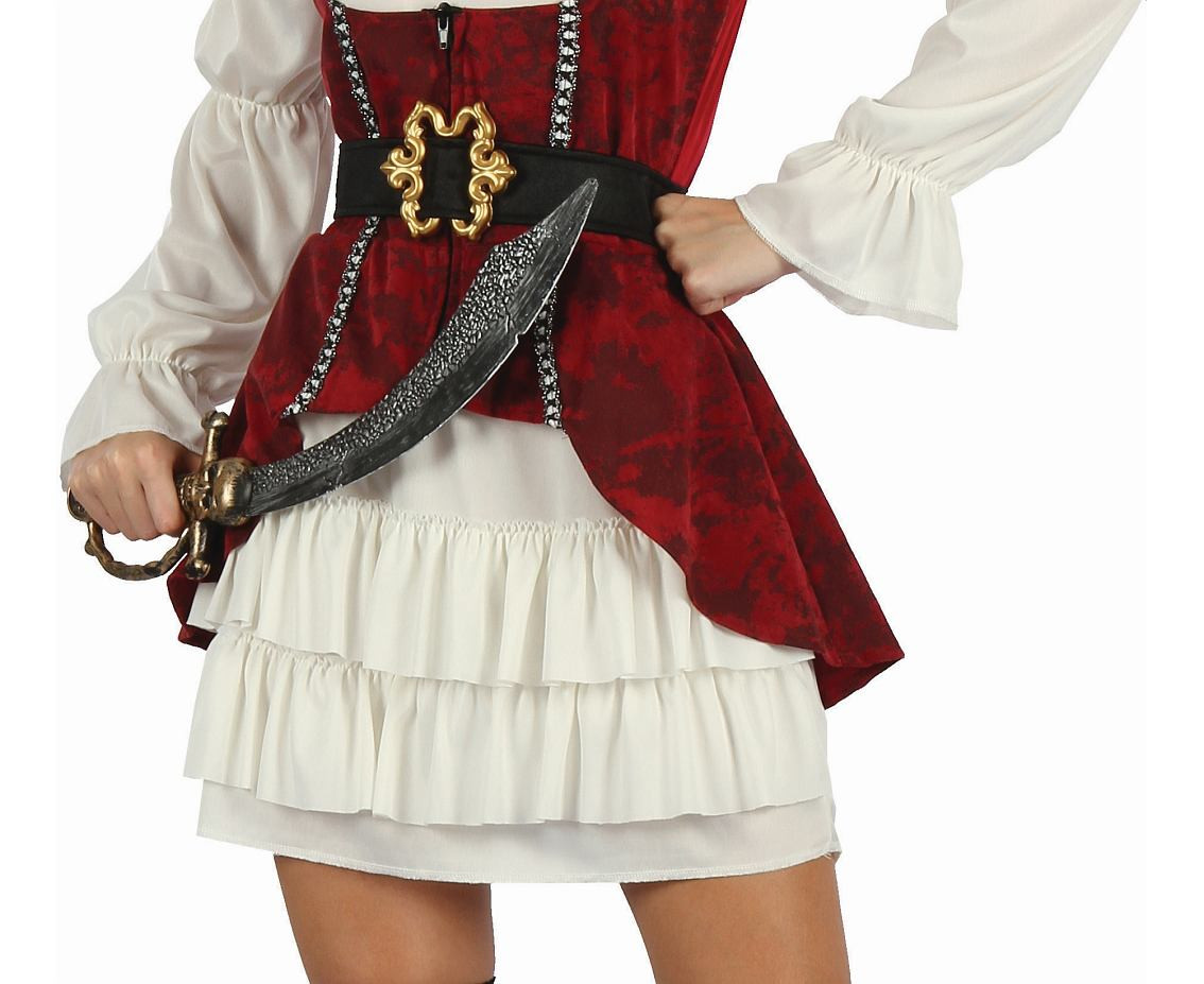Pirate role-play set for adult  (dress, hat, corset vest, belt), size M